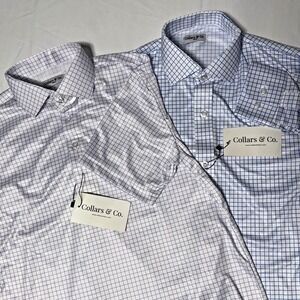Lot of 2 NWT Collars & Co. Dress Collar Polo Shirts Performance Men's Size Small